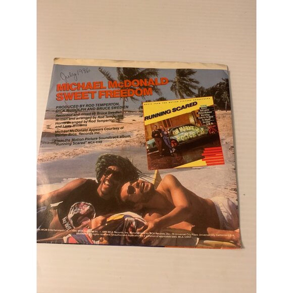 Michael McDonald "Sweet Freedom" 7" Vinyl Single 1986 MCA Records Theme From "Ru - Picture 6 of 7
